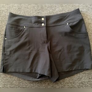 Slazenger Black Golf Short with Button Accents